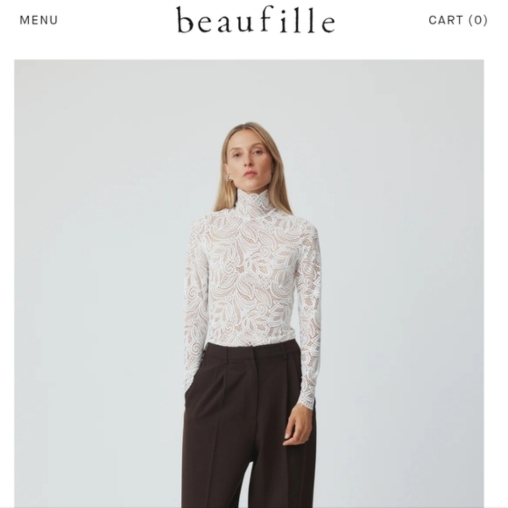 Beaufille Rodin Blouse White Lace Top Small